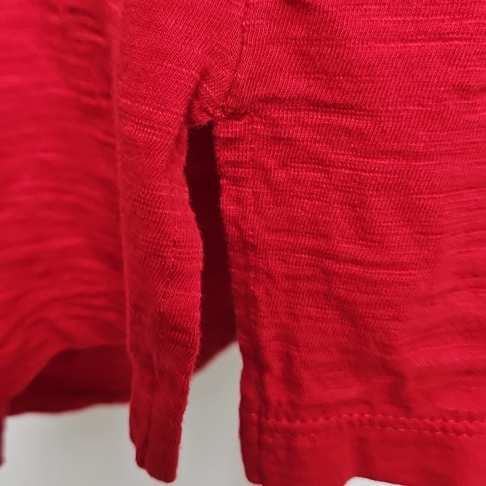 J.Jill Women's Red Embroidered Knit Cotton Button-down Tunic M - Picture 9 of 11